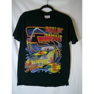 Rare Vintage Dale Earnhardt Bass Pro Shops NASCAR Shirt Mens Medium Black 1998